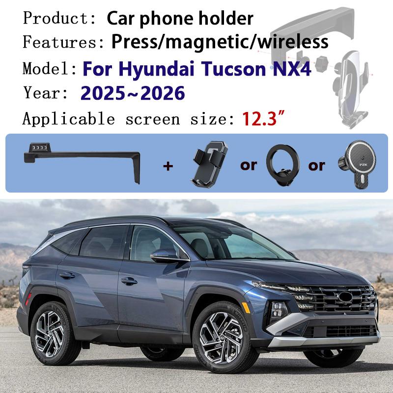12.3inch Car Phone Holder For Hyundai Tucson NX4 2025 2026 Adjustable Support Screen Mobile Holder Mount Atuo Tools Accessories