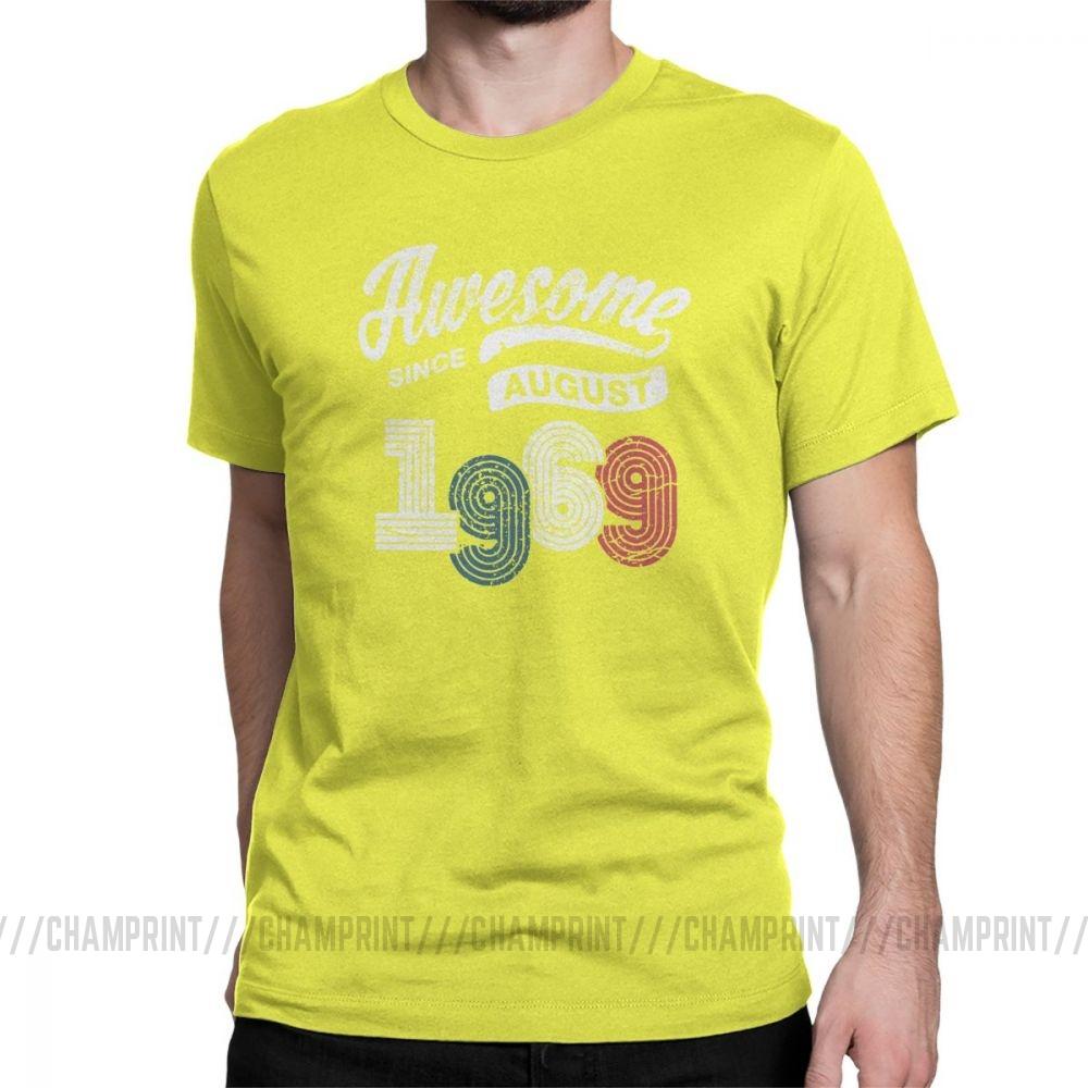 Awesome Since August 1969 T Shirt Vintage 50 Years Old 50Th Birthday Present Men S Cotton