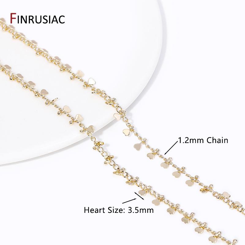 

14K Gold Plated Shiny Brass Triangle/Heart Link Chains For Necklace Making, High Quality Spool Chains DIY Jewelry Accessories Length 50cm
