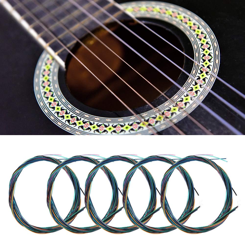 Colorful Nylon Guitar String Replacement High Improved Sound Guitar Guitar Supplies 6-String Set, Strings, Elasticity, Quality, Accessories,