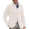 Men's Casual And Trendy Solid-color Warm Sweater Jacket, Men's Long-sleeved Button-up Stand-up Neck Knitted Sweater