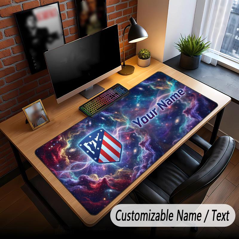 Large Mouse Pad Atletico Madrid FC Print Custom Name Text Desk Mat for Office Gaming