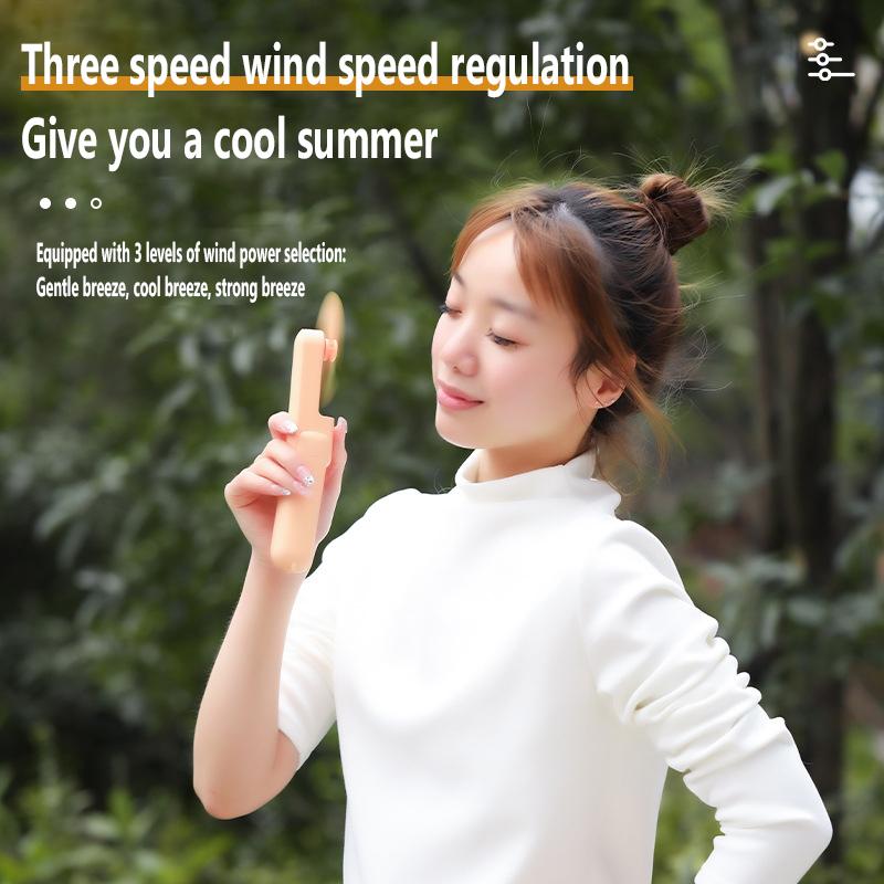 Summer Handheld Fan With Long Battery Life 2-in-1 Mini Fan USB Charging Portable Folding Fan Office Student Small Electric Fan
