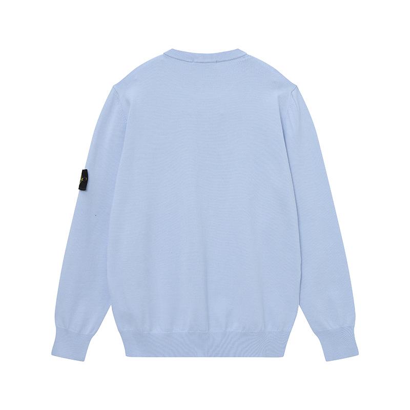 Stone Island Classic Cuff Badge Round Neck Wool Sweater