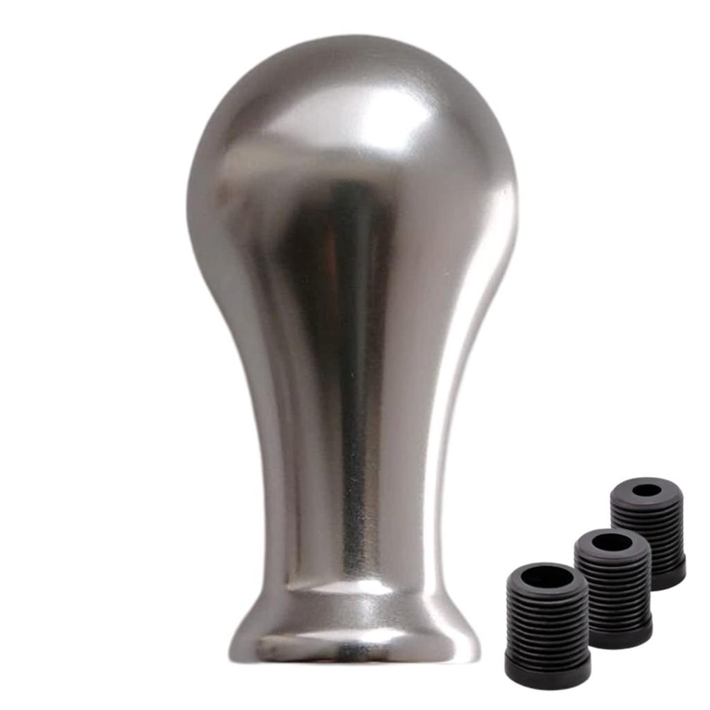Tonra Universal Shift Knob Ball Round Barrel Shape Conversion Adapter M8 M10 M12 Aluminum MT Car Sport Silver 1.25 1.5