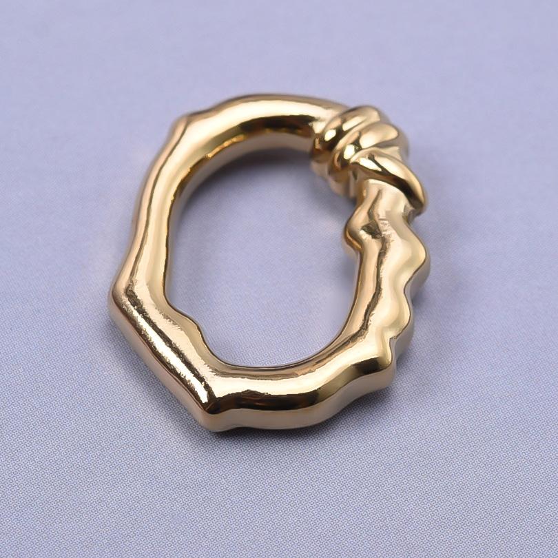 6 Stück/Los Unregelmäßige Geometrische Hohlverbinder Anhänger Edelstahl Charms Für Schmuckherstellung Zubehör Goldfarbe Oval Rund