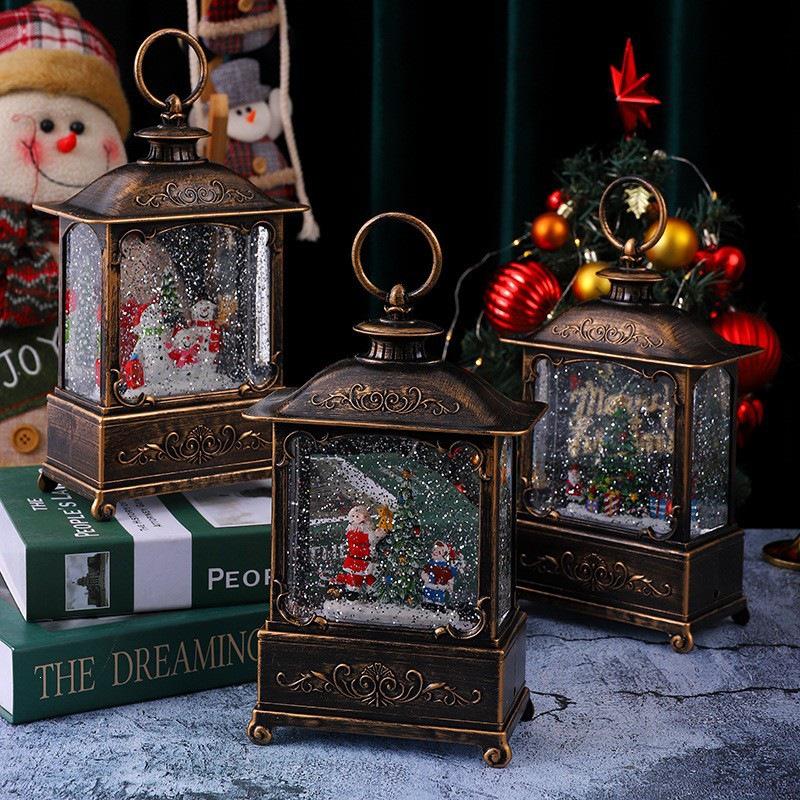 Christmas Wind Lanterns: Santa Claus Retro Water Bucket with Music & Light