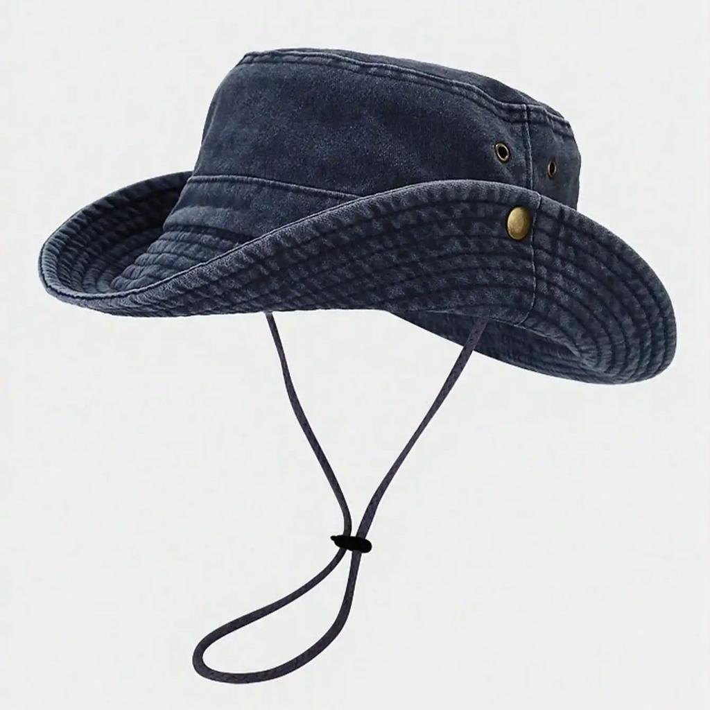 1PC Solid Color Wide-brimmed Fisherman Hat Casual Sports Sun Hat Adjustable Fisherman Hat Outdoor Sports Gift