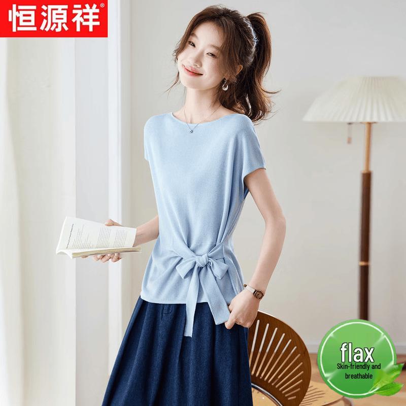Hengyuanxiang Women s Solid Round Neck Short Sleeve T-Shirt EU 42