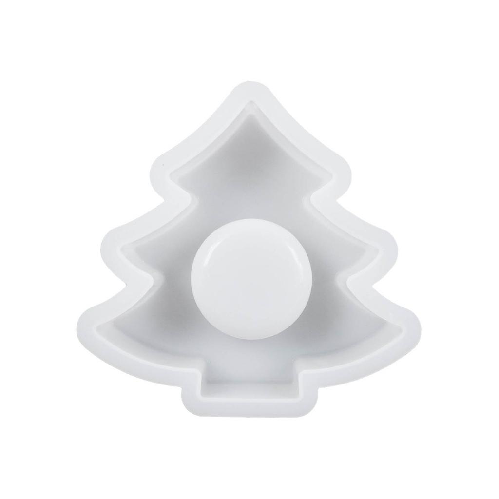 1/4x Snowflake Candle Holder Silicone Mold Tree Shape Tealight Holder Epoxy Mold Candlestick Resin Mold Christmas Decors