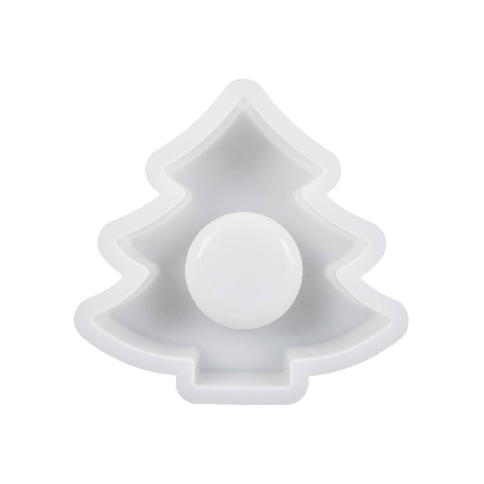 

1/4x Snowflake Candle Holder Silicone Mold Tree Shape Tealight Holder Epoxy Mold Candlestick Resin Mold Christmas Decors 4