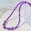 4Mm Natural Amethyst Design Clavicle Chain Necklace
