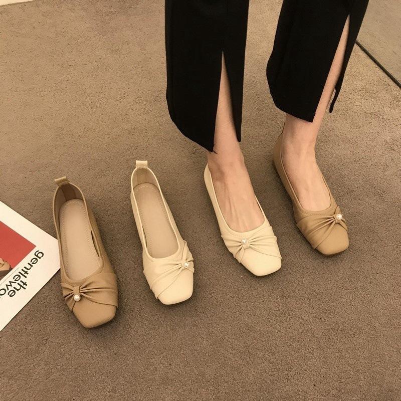 Fashion Hot Selling Shallow Mouth Korean Shoes Soft Slip-on Female Footwear 2025 Boat Slip Summer Comfortable Mary Janes Shoes Woma