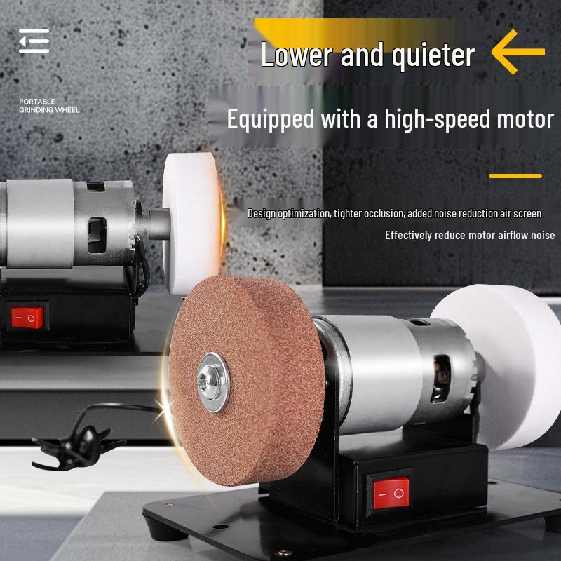 Multi-functional Desktop Mini Grinding Machine: Electric Knife Sharpener, Rust Remover & Polisher with Coarse and Fine Double Sanding Wheels