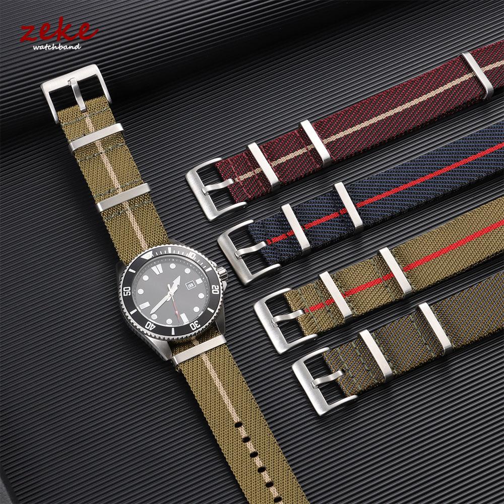 Military Sport Nylon Watch Straps for Tudor  20mm 22mm Nylon Sailcloth Watch Band with Movable Ring Bronze and Square Pin Buckle