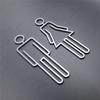 Good-Tips Toilet Sign Plate Wash Room Door Wall Label Sticker Wc Bathroom Signage Board Art Hotel Home Decor Easy Install Silver
