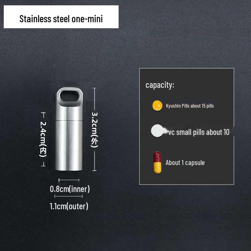 Waterproof Stainless Steel Mini Pill Box - Portable, Moisture-Proof Travel Medication Container