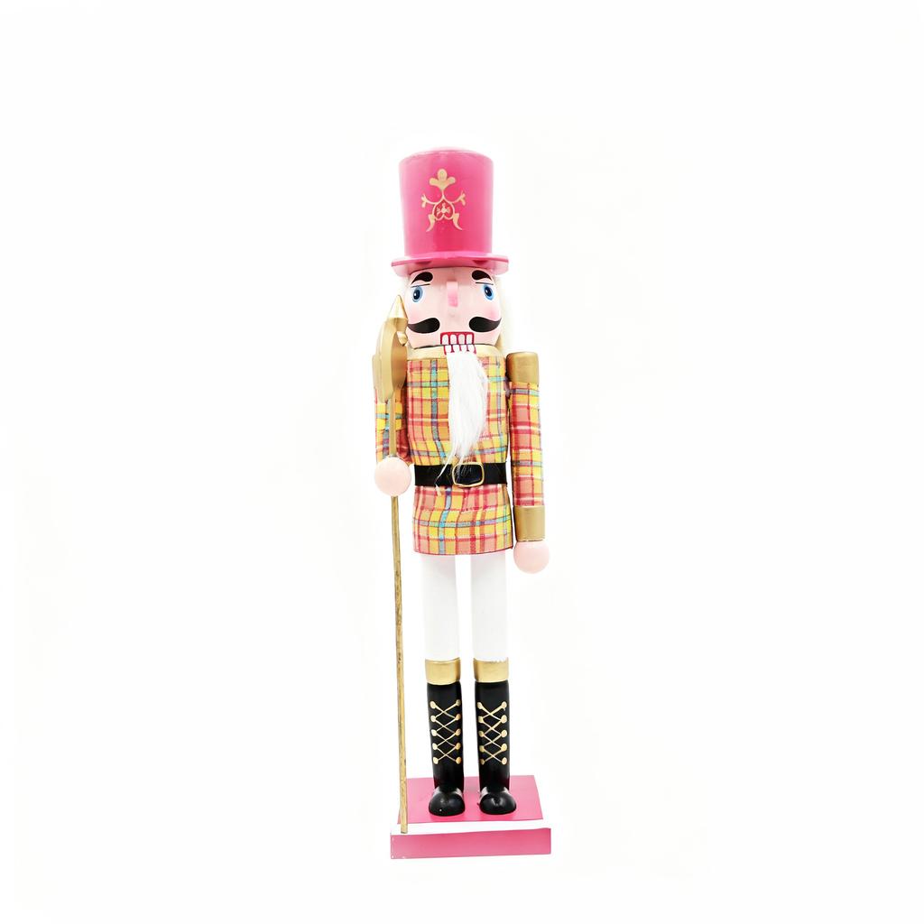 Cross-border Hot Sale 40CM Wooden Nutcracker Soldier Christmas King Puppet European Style Home & Office Use Decoration Ornaments