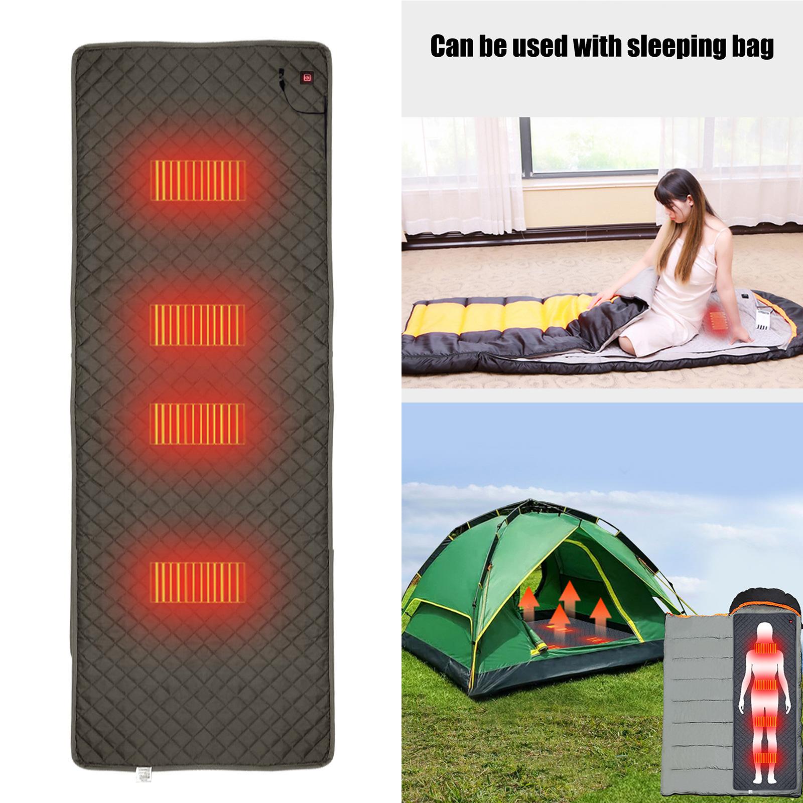 Outdoor USB Heating Sleeping Mat Camping Heated Sleeping Bag Pad Heated Sleeping Bag Liner Electric Heating Blanket colore blu scuro