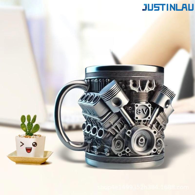 JUSTINLAU 240/350ML 304 Stainless Steel Resin  Coffee Cup Hot Water Mug Tea Cup for Outdoors Eco-Friendly  in Stock Beer Mug Trumpet