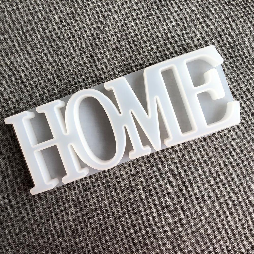 DIY Crystal Mold Handmade Pendant Crafts Letters Shape High Mirror Mold HOME LOVE Mould Soap Silucone Mold
