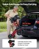 Rollator Walker with Seat for Seniors, Ultra Compact 3-Fold Rolling Walker, Lightweight Aluminum Mobility Walking Aid with PU Solid Wheels, Adjustable