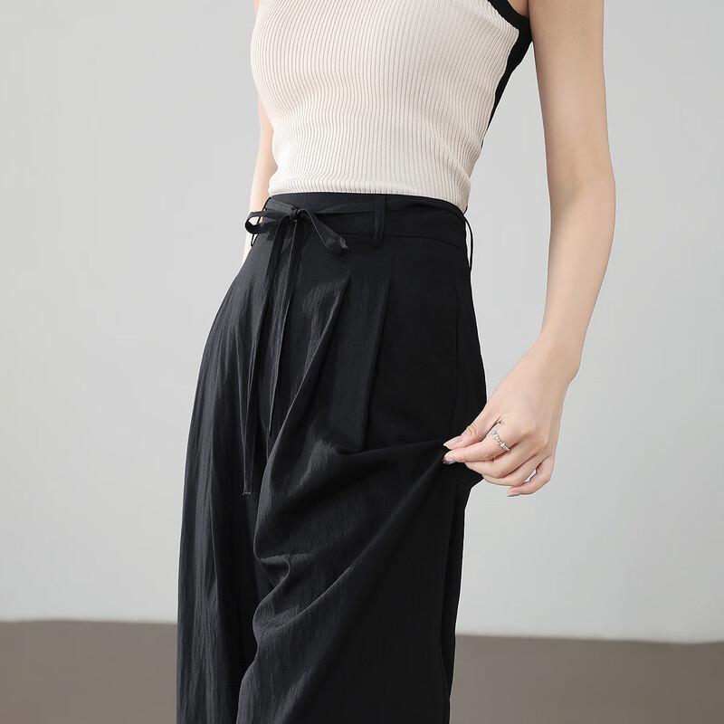 Demana Summer Pleated Straight-Leg Casual Pants M