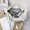Women Crossbody Bag Canvas Large Capacity Portable Solid Color Female Single Shoulder Messenger Bag Shopping Use