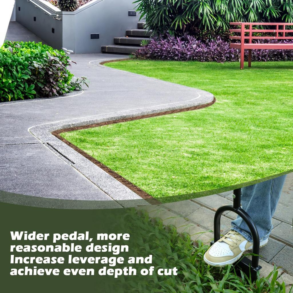 3 Pieces Saw Tooth Edger  Tool Half Moon  Edger With T Grip Manual  Edger Garden Edger For Grass Borders Sidewalks Driveways Gardens, 45 Inc