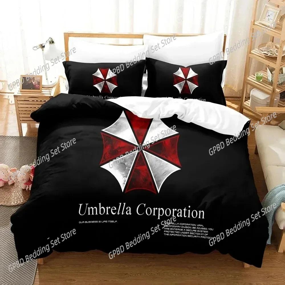 Corporation Red Umbrella Bedding Set 3D Printed Suitable for Bedroom Duvet Cover Set With Pillowcases Kids Home Textile