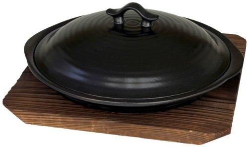 

Мечтательная кухня Новая керамическая сковорода для микроволновой печи с подставкой под горячее из обожженного кедра (Рецепты в комплекте)