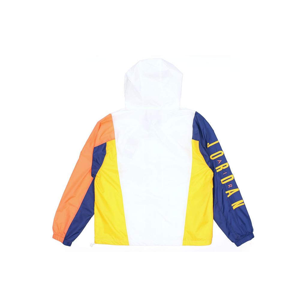 Air Jordan Jumpman Contrast Panel Printed Logo Hooded Woven Jacket Men Jacket White CV2241-100