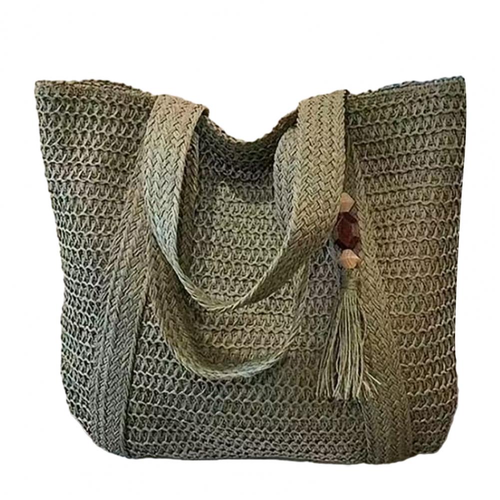 Woven Shoulder Bag, Large Capacity Tote Bag, Commuter Shoulder Bag, Summer Beach Tote, Purse for Women Vacation Street Work