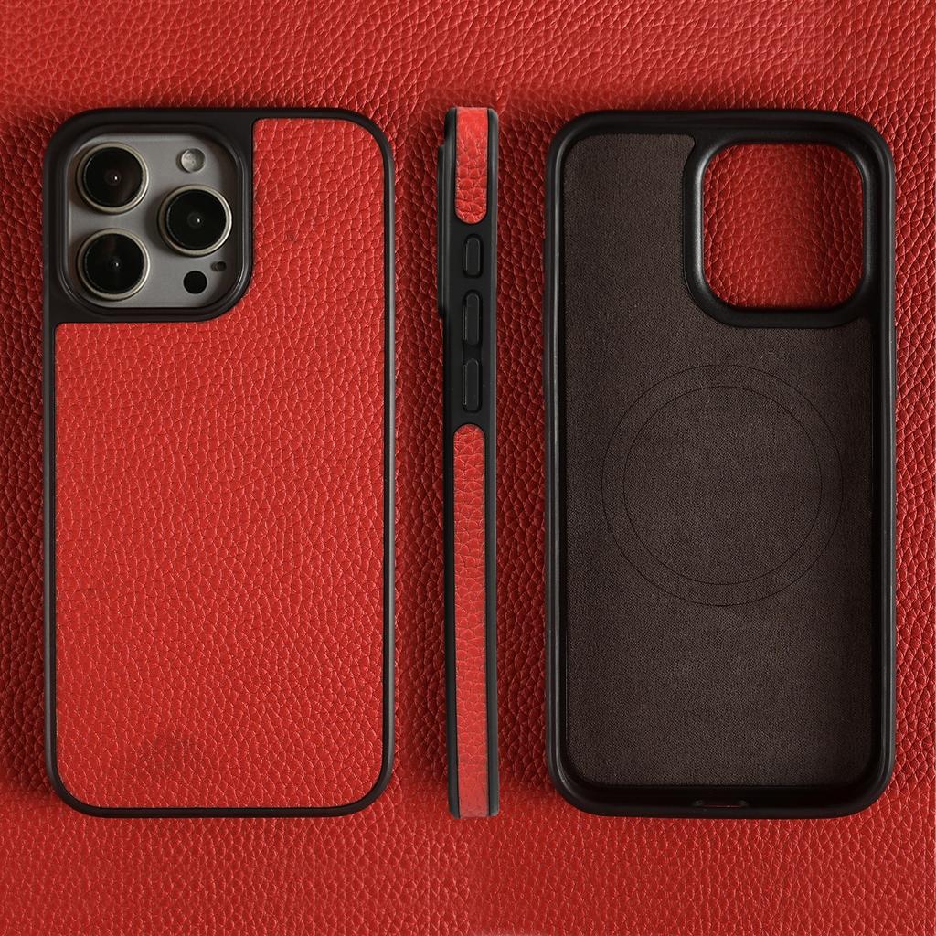 Магнитный чехол из натуральной кожи для телефона iPhone 16 Pro Max 15Pro 14 13pro 12 11 из коровьей кожи, беспроводной Magsafe, задняя крышка capa