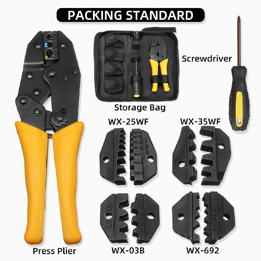 Multifunction Ratchet Crimper Plier Crimping Tool + Cable Wire Electrical Terminals Screwdriver Electrician Tools 4-In-1