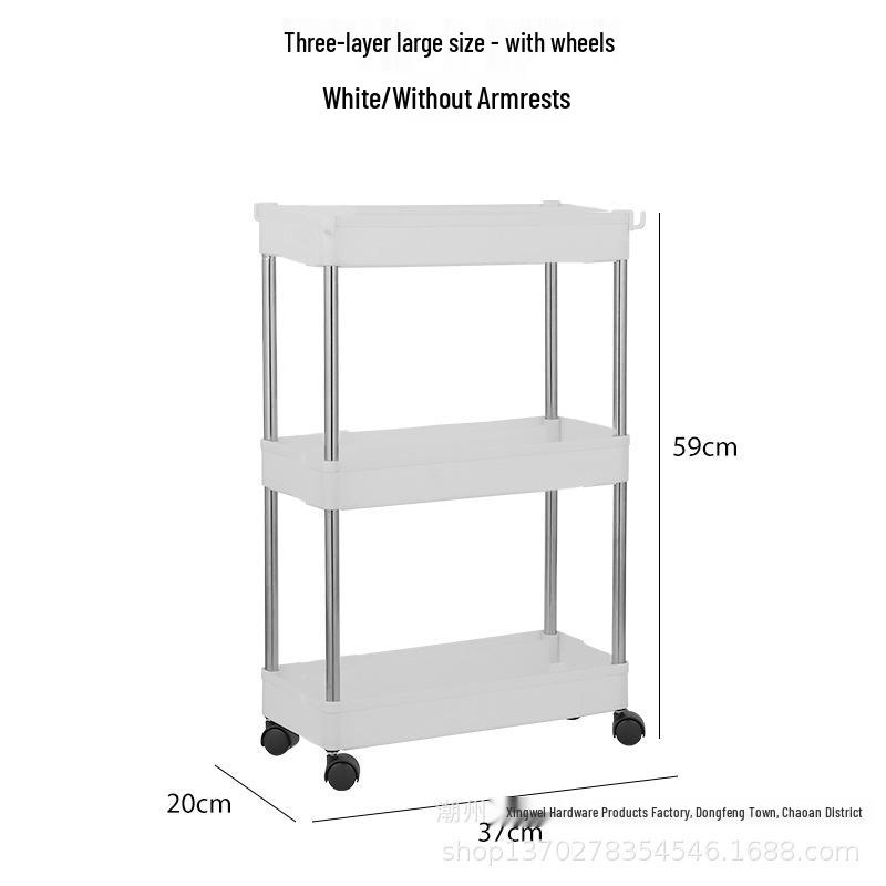 Compact Multi-layer Mobile Storage Rack for Kitchen, Bedroom, Dorm, or Bathroom