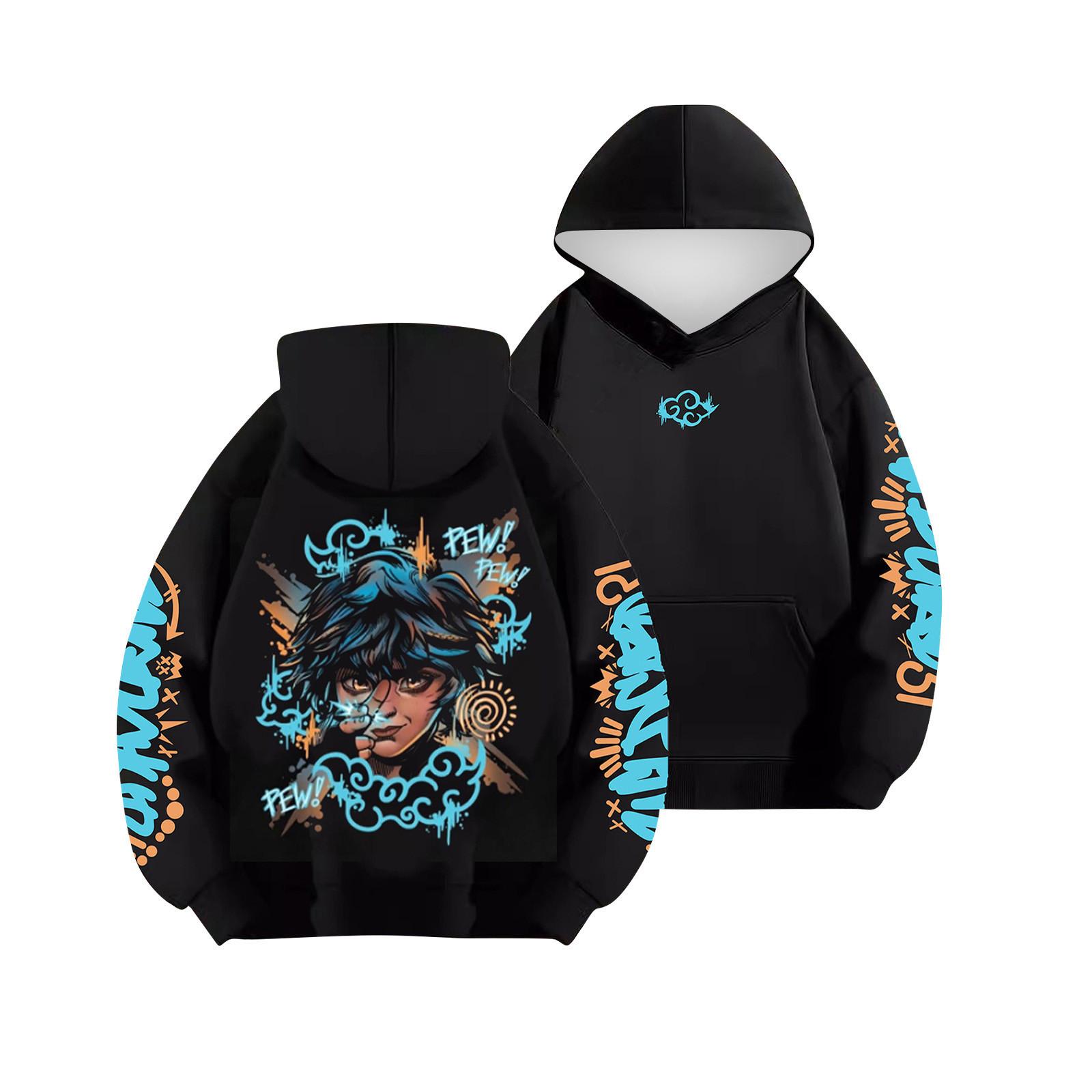 Women Fashion O Neck Long Sleeve Printed Top Hoodie Sweatshirt L