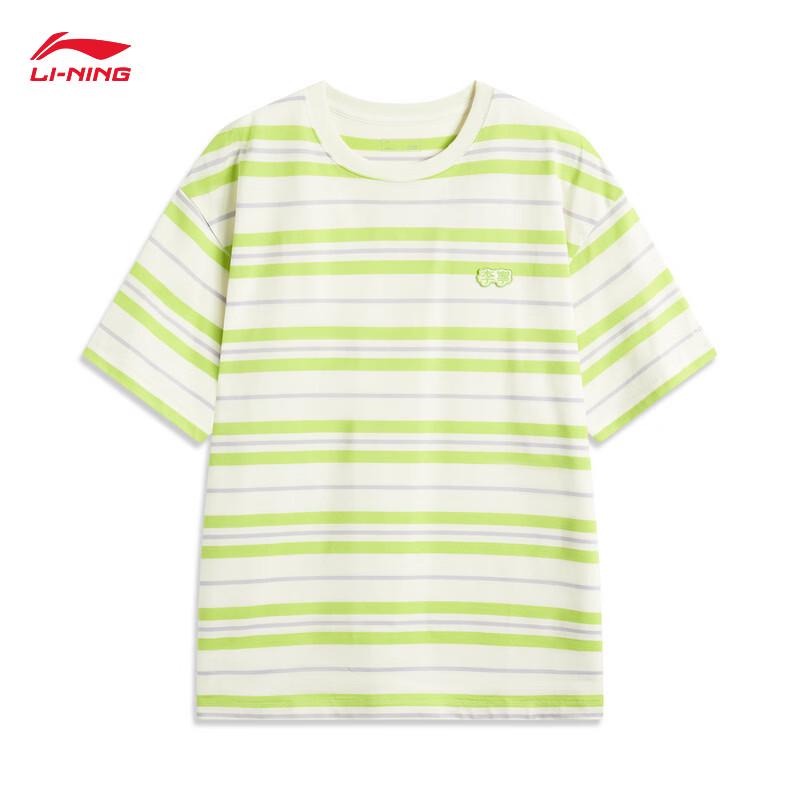 Li-Ning Unisex ATSV515 Striped Patchwork Cotton Loose Fit T-Shirt