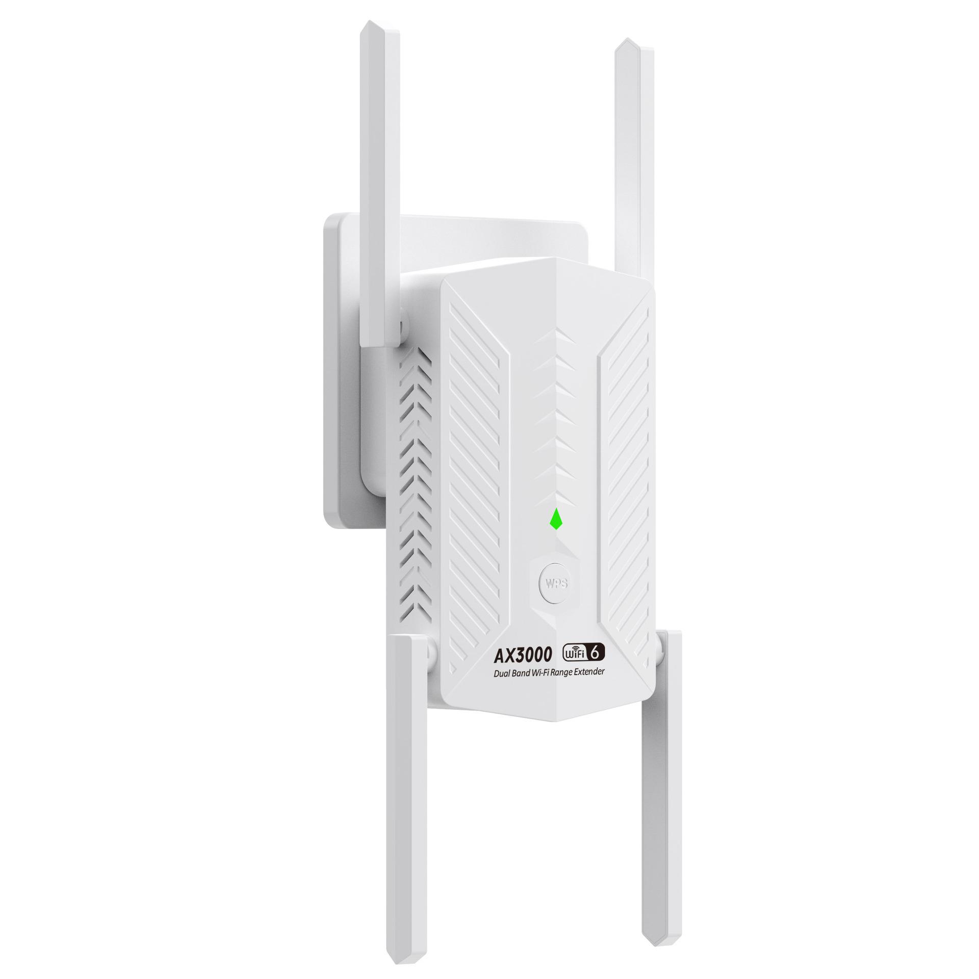 

Бездротовий WiFi ретранслятор 3000 Мбіт/с Wi-Fi 6 підсилювач сигналу дводіапазонний 2,4/5 ГГц WiFi розширювач маршрутизатора дальнього радіусу дії для домашнього офісу eu plug білий