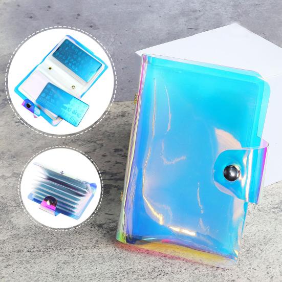 Nail Template Container Transparent Multi-slots Design Waterproof Space-saving PET Rectangle Nail Art Stamping Templates Storage Bag