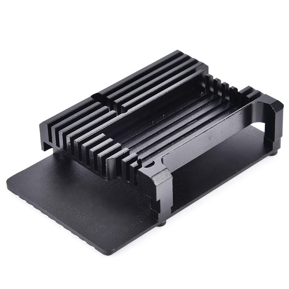 For Raspberry Pi 4B Black Aluminum Alloy Protective Box Enclosure Case (with Dual Fan)