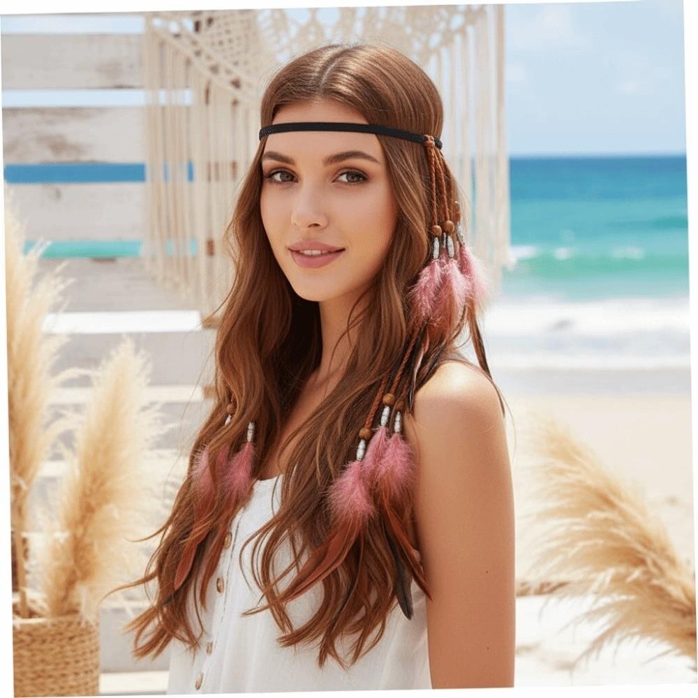 Vibrant Orange Plumage Tribal Hair Extension Feather Hair Accessories Travel Photography Prop
