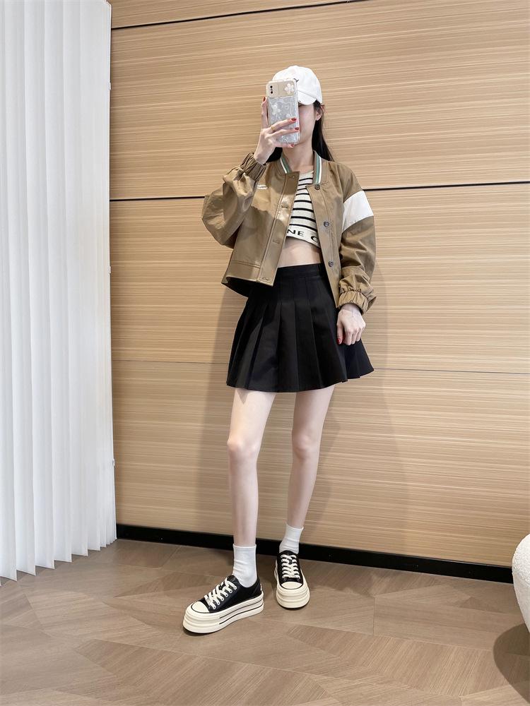 Women's 2023 Spring Genuine Leather White Platform Sneakers - All-Match Round Toe, Thick-Soled Sports Casual Shoes