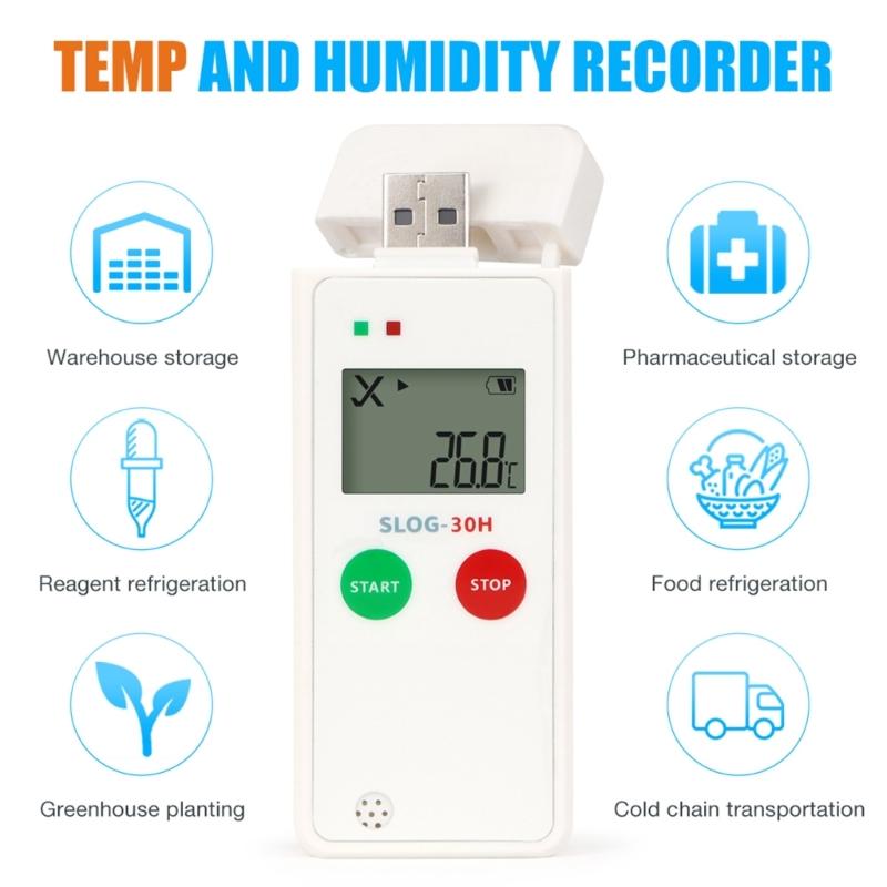Industrial Humidity Temperature Meter Multifunction Climate Trackers Hearable Alarm System Historical Data Analysis Tool