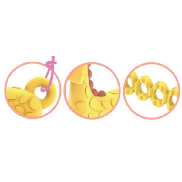 Ange 3D Giraffe Bracelet Teether, 3 Months and Older, Yellow, 1 Piece, Korean Baby Products