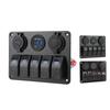 Schalttafel DC 12 bis 24 V 5-Gang Aluminiumlegierung IP65 Wasserdicht Vorverdrahtete Wippschaltertafel mit