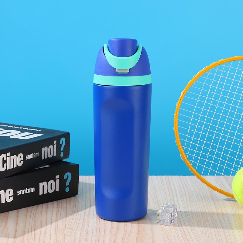 Water Bottle Stainless Steel Fruit Thermos Cup Portable Cover Lock Bouncing Cup Large Capacity Outdoor Sports Water Cup