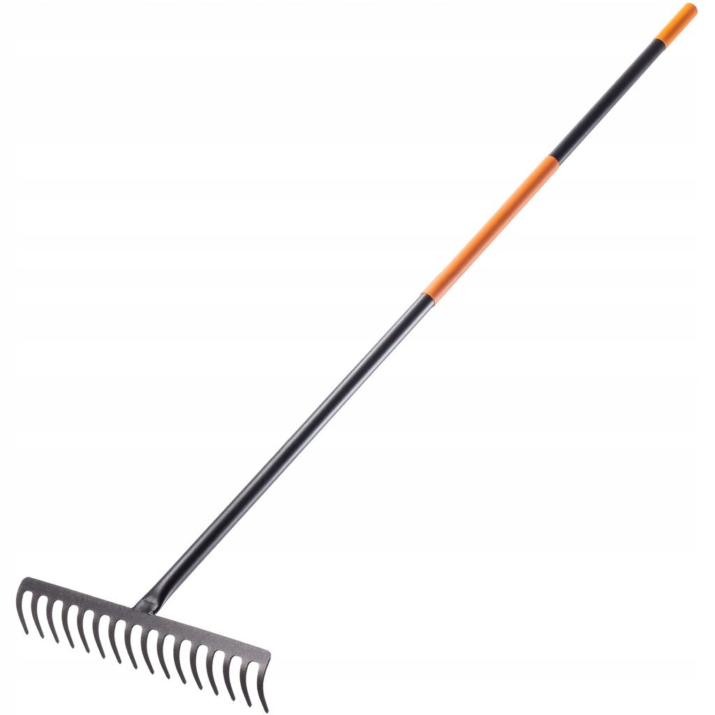 KADAX Metal Rake For Leaves Grass Stones Garden Solid 155cm With Handle