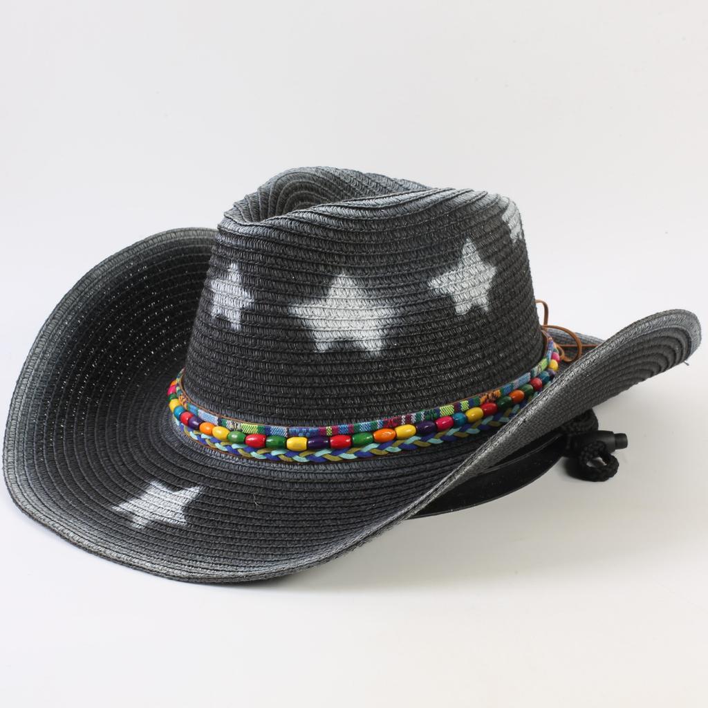 Best-selling Western cowboy hats for men and women, fashionable sunshade straw hats, classic outdoor Western cowboy hats