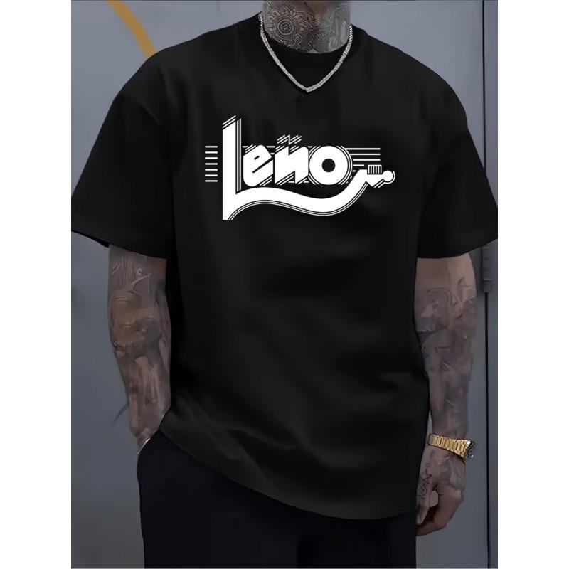 European sizes Trendy Printed Men s T-Shirt, Summer Casual Versatile Top S чёрный